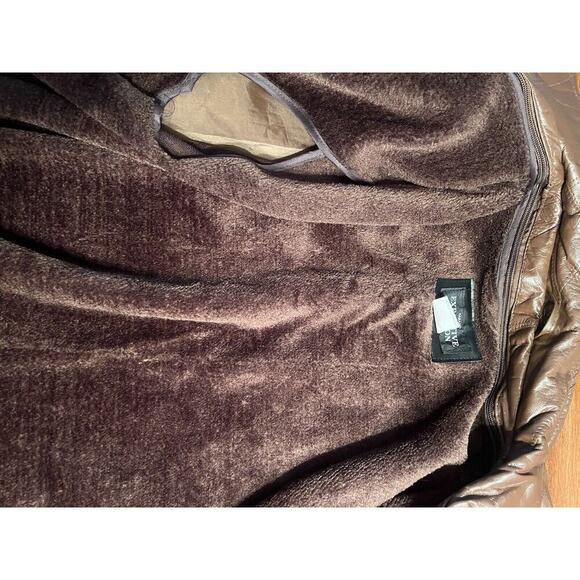 Haband Executive Division Leather Black Patchwork Coat Men's L - Picture 3 of 5